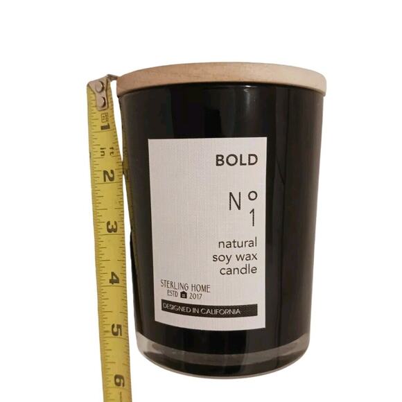 BOLD No. 1 Candle Natural SOY Wax Hand Poured BLACK Glass Masculine Luxury Scent - Picture 10 of 11